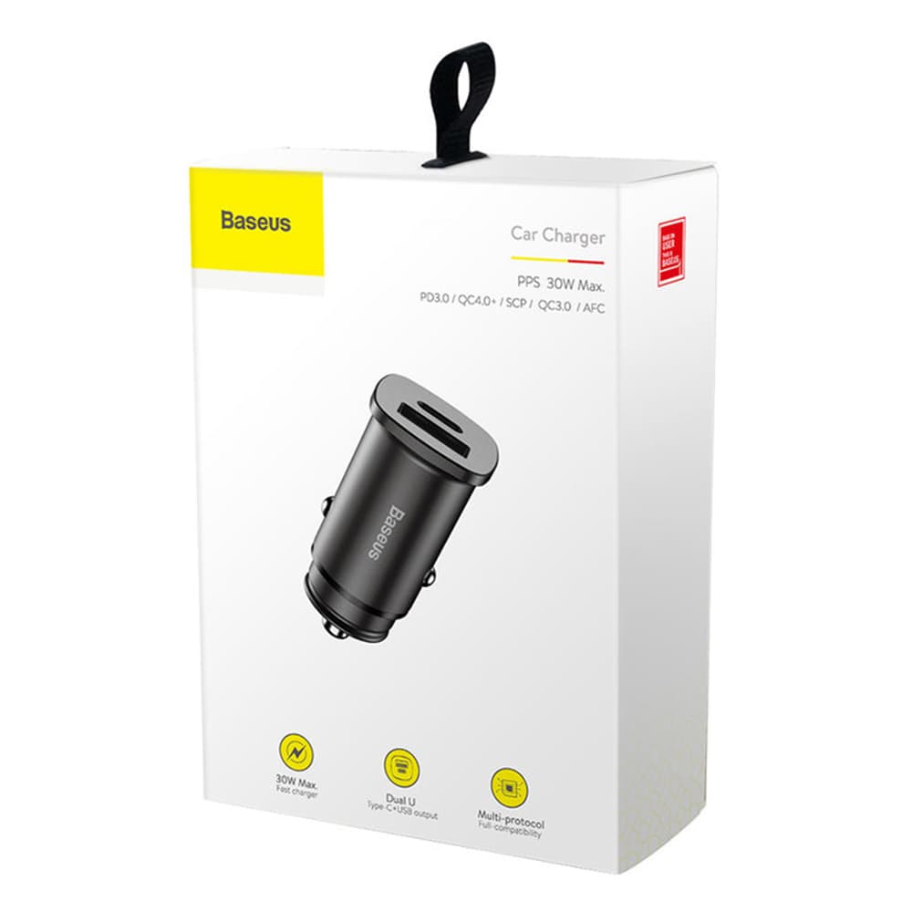 Baseus Autonabíječka CCALL-AS01 USB-C Rychlé nabíjení 5A Černá - náhled 5