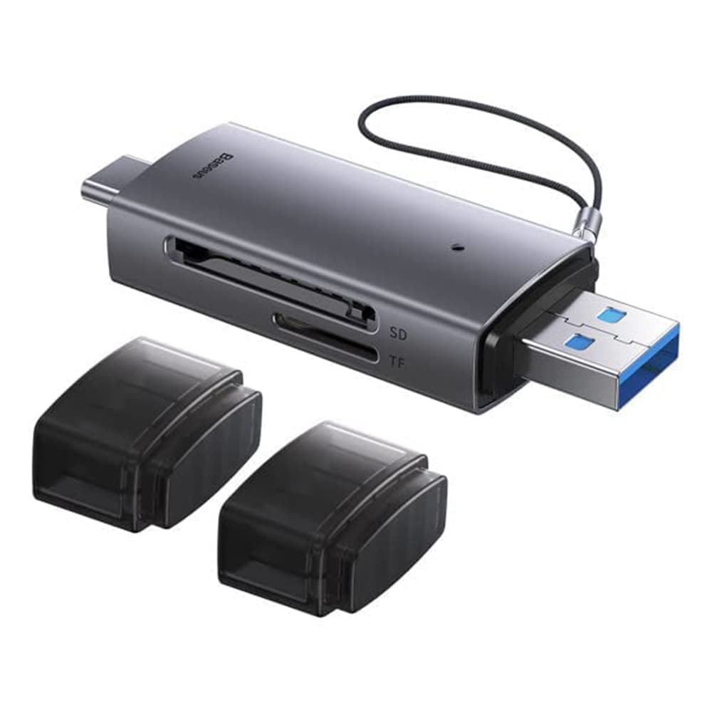 Baseus Čtečka karet Lite Series WKQX060113 USB Type-C 3.0 MicroSD SD šedá - náhled 5