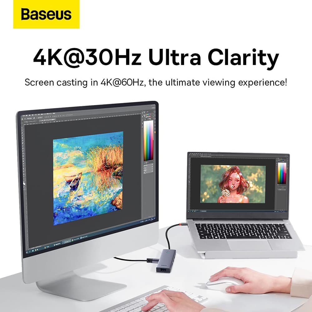 Baseus Dokovací stanice UltraJoy Type-C HDMI 4x USB 4K Space Grey - náhled 5
