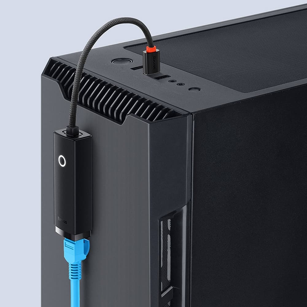 Baseus LAN adaptér WKQX000001 USB na RJ45 LAN 100Mbps černý - náhled 5