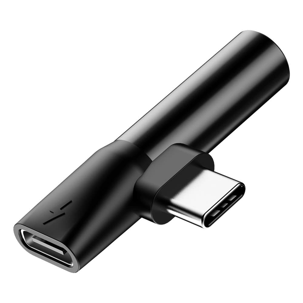 Baseus Audio adaptér L41 USB-C na USB-C Jack 3.5 mm Černý - náhled 5
