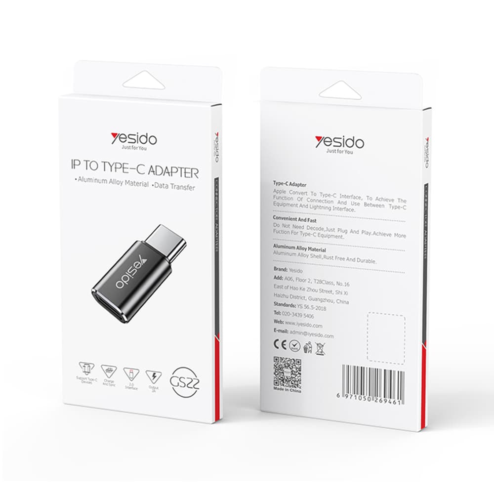Yesido OTG Adaptér GS22 Type-C na Lightning 480Mbps Šedá - náhled 5
