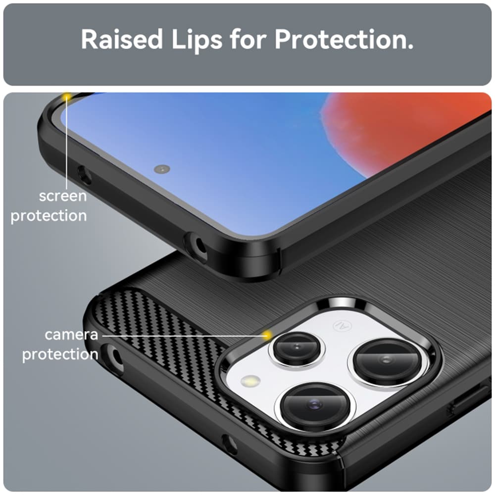 Techsuit Karbon Silikon Kryt Xiaomi Redmi 12 4G 12 5G Černý - náhled 5
