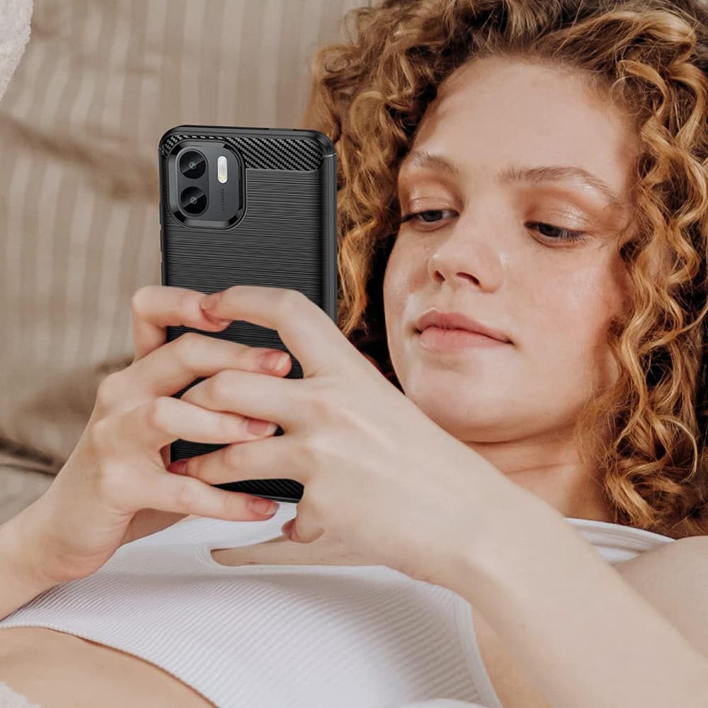 Techsuit Karbon Silikon Xiaomi Redmi A1+ A2+ Černý - náhled 5