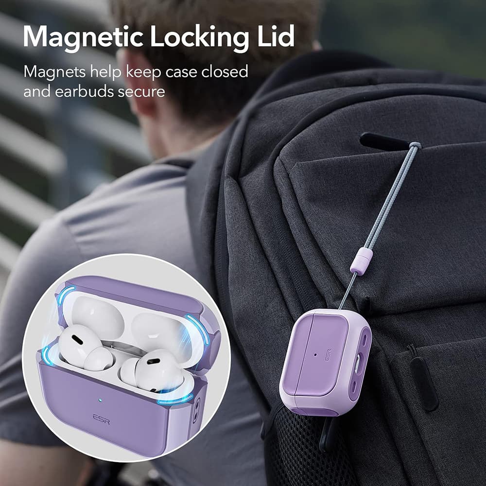 ESR Orbit Hybrid HaloLock pouzdro Apple AirPods Pro 1 2 levandulové - náhled 5