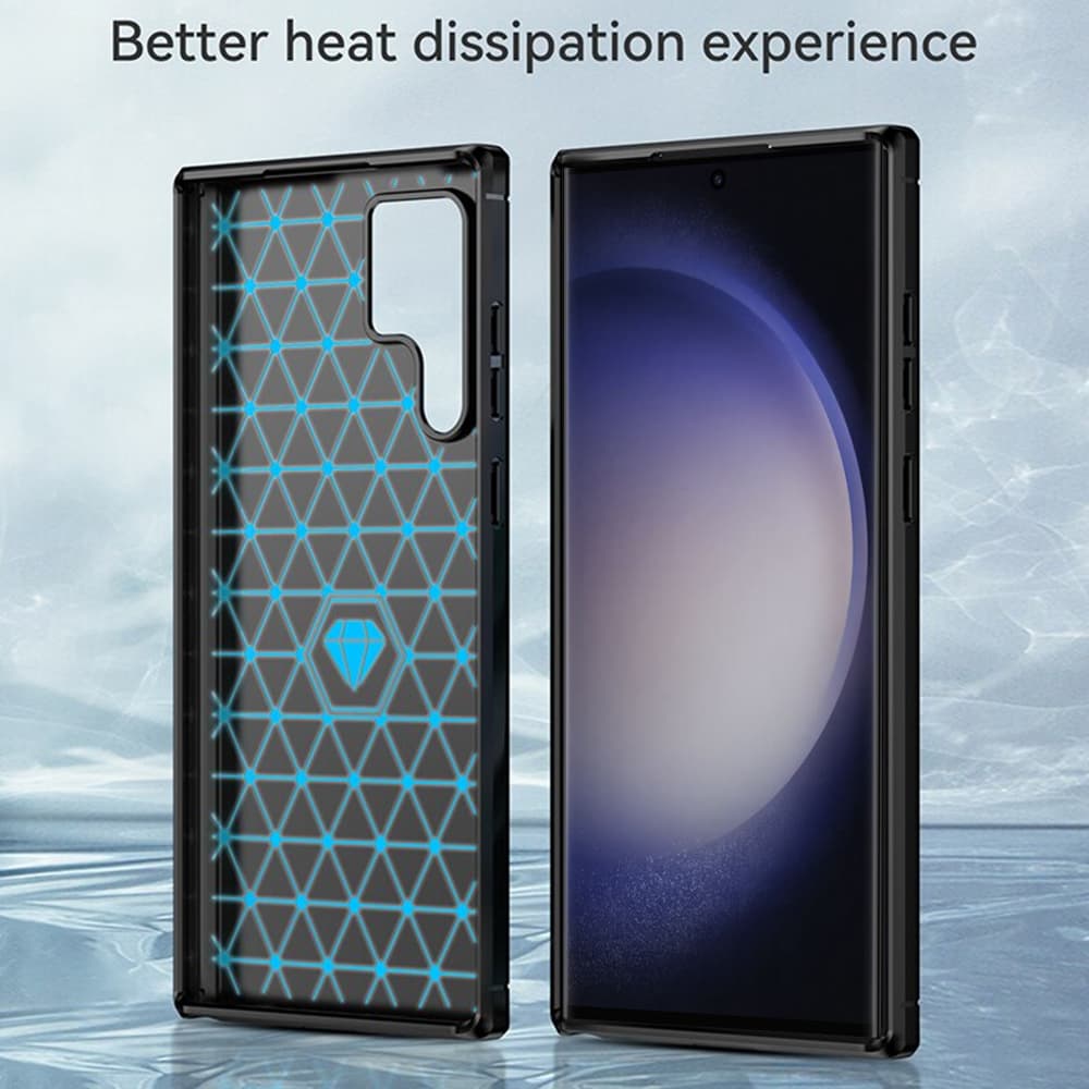 Techsuit Karbon Silikon Samsung Galaxy S24 Ultra Černý - náhled 5