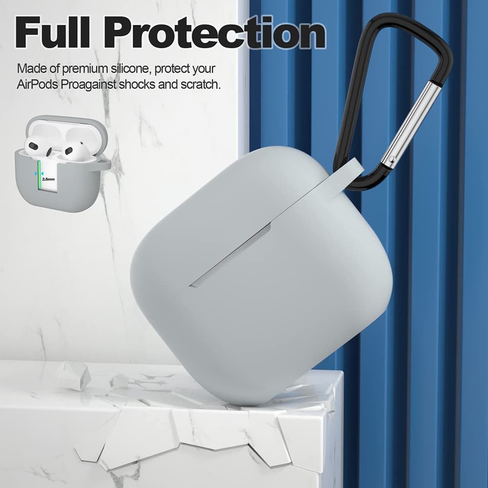 Techsuit Silikonové pouzdro pro Apple AirPods 3 Hladké Šedé - náhled 5