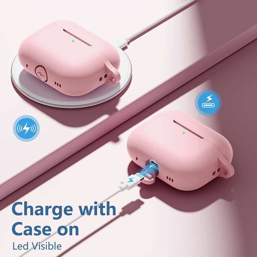 Techsuit Silikonové pouzdro pro AirPods Pro 1 2 Růžové - náhled 5