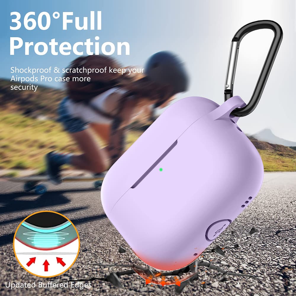 Techsuit Silikonové pouzdro pro AirPods Pro 1 2 Fialové - náhled 5