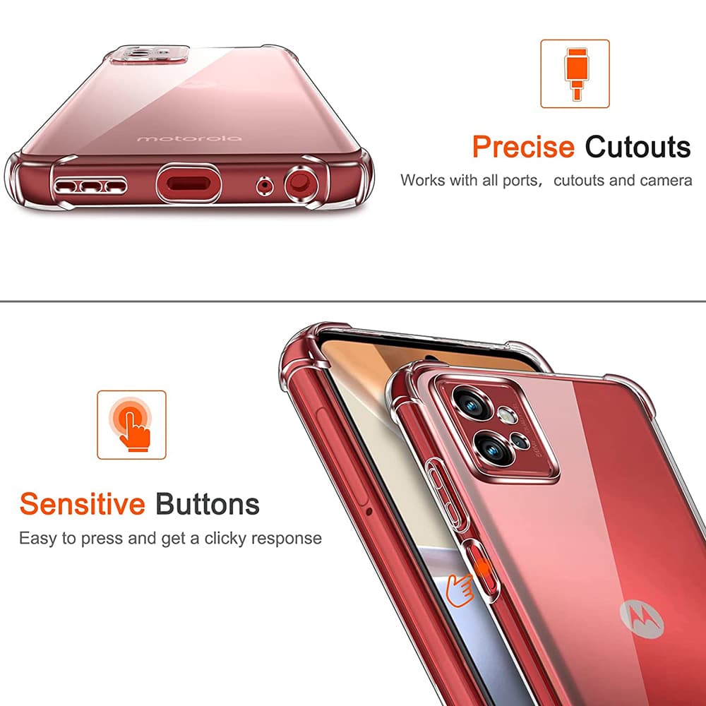 Techsuit Nárazuvzdorný Průhledný Silikon Motorola Moto G32 Clear - náhled 5