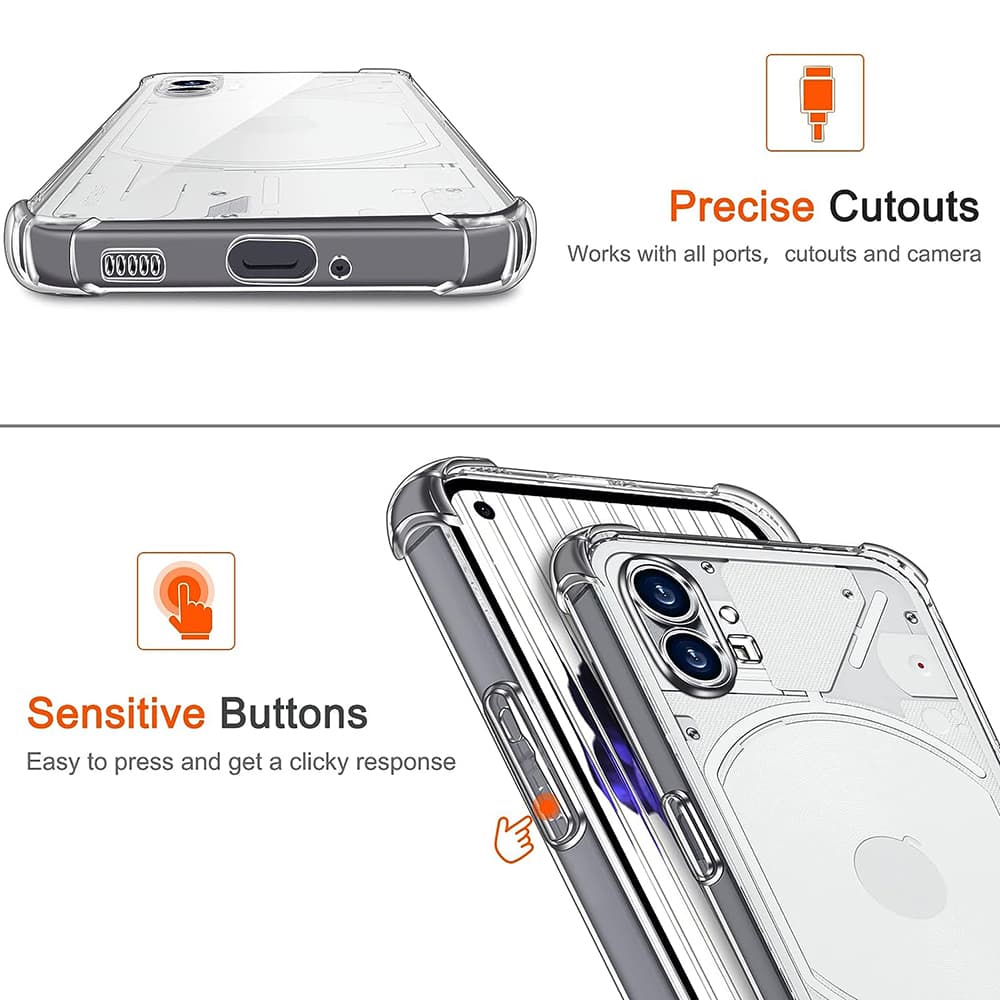 Techsuit Nárazuvzdorný průhledný silikon Nothing Phone (1) Clear - náhled 5