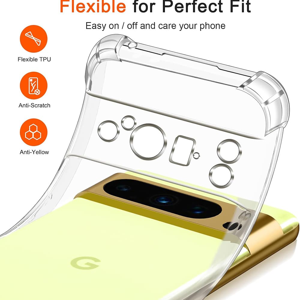 Techsuit Nárazuvzdorný Průhledný Silikon Google Pixel 8 Pro Clear - náhled 5
