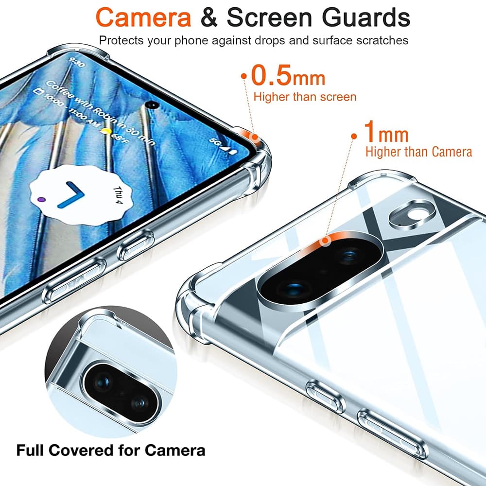 Techsuit Nárazuvzdorný Průhledný Silikonový Google Pixel 7 Clear - náhled 5