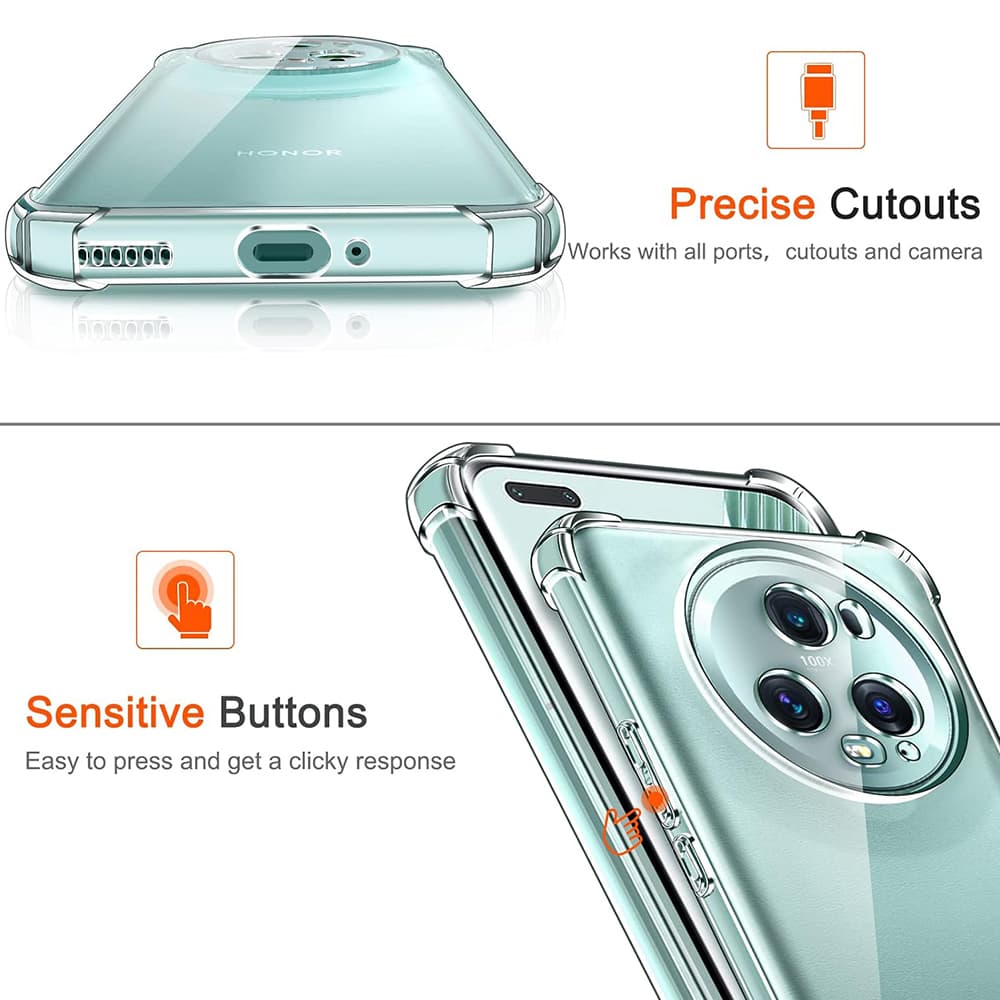 Techsuit Nárazuvzdorný Průhledný Silikon Honor Magic5 Pro Clear - náhled 5