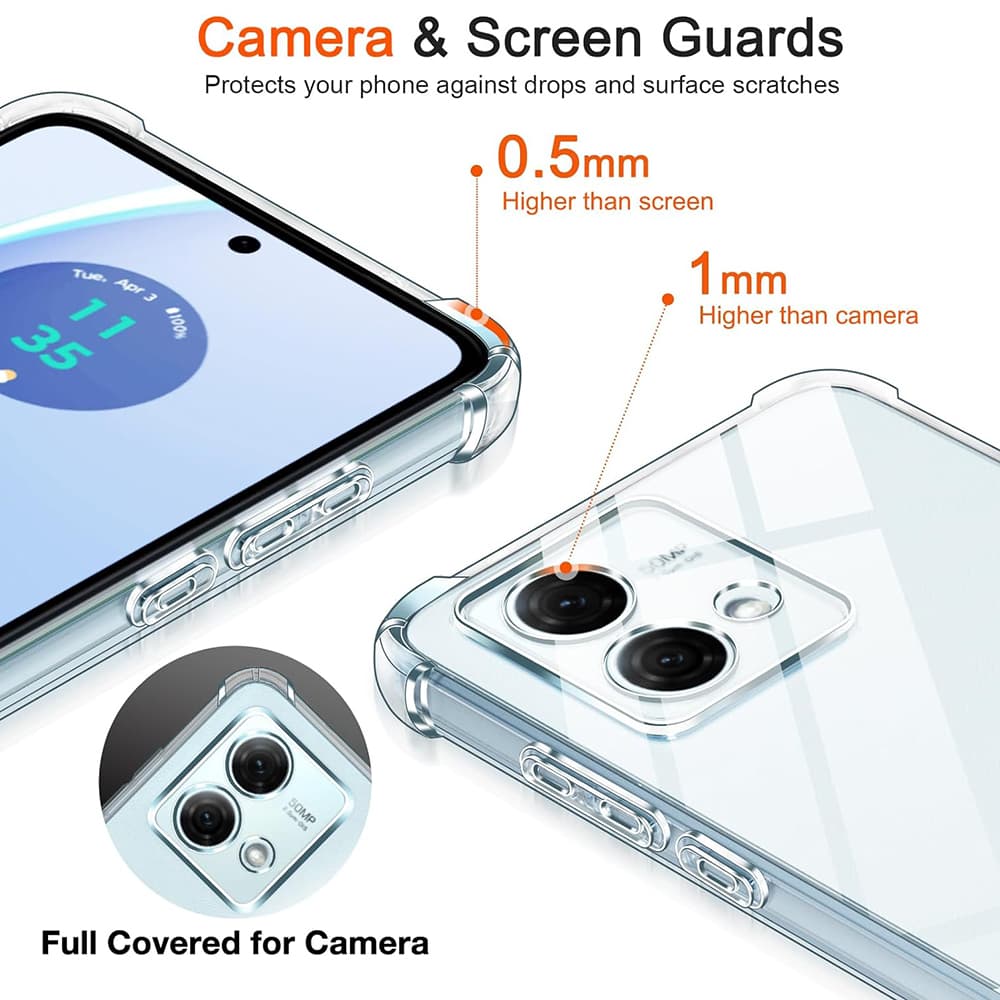 Techsuit Nárazuvzdorný průhledný silikonový Motorola Moto G84 Clear - náhled 5