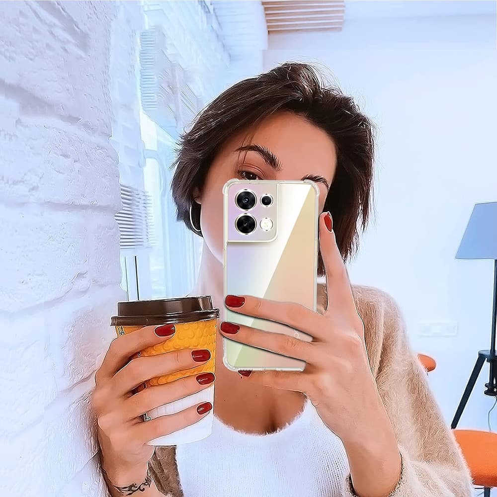 Techsuit Nárazuvzdorný Průhledný Silikon Oppo Reno8 Čirý - náhled 5