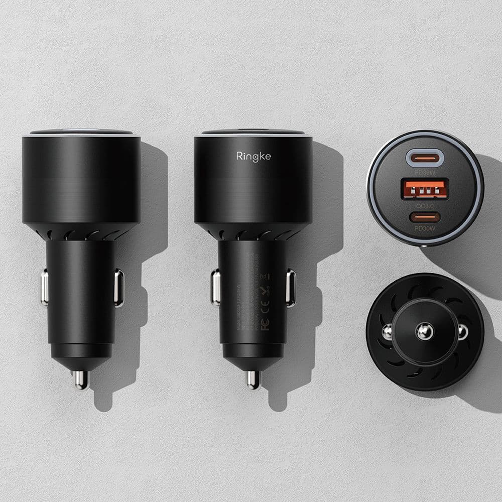 Ringke Autonabíječka 2x Type-C PD30W QC3.0 Ambientní Černá - náhled 5