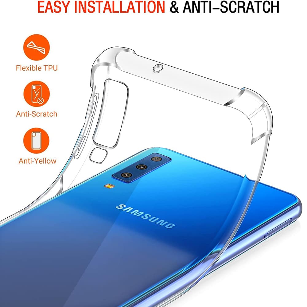 Techsuit Nárazuvzdorný Čirý Silikon Samsung Galaxy A7 2018 Clear - náhled 5