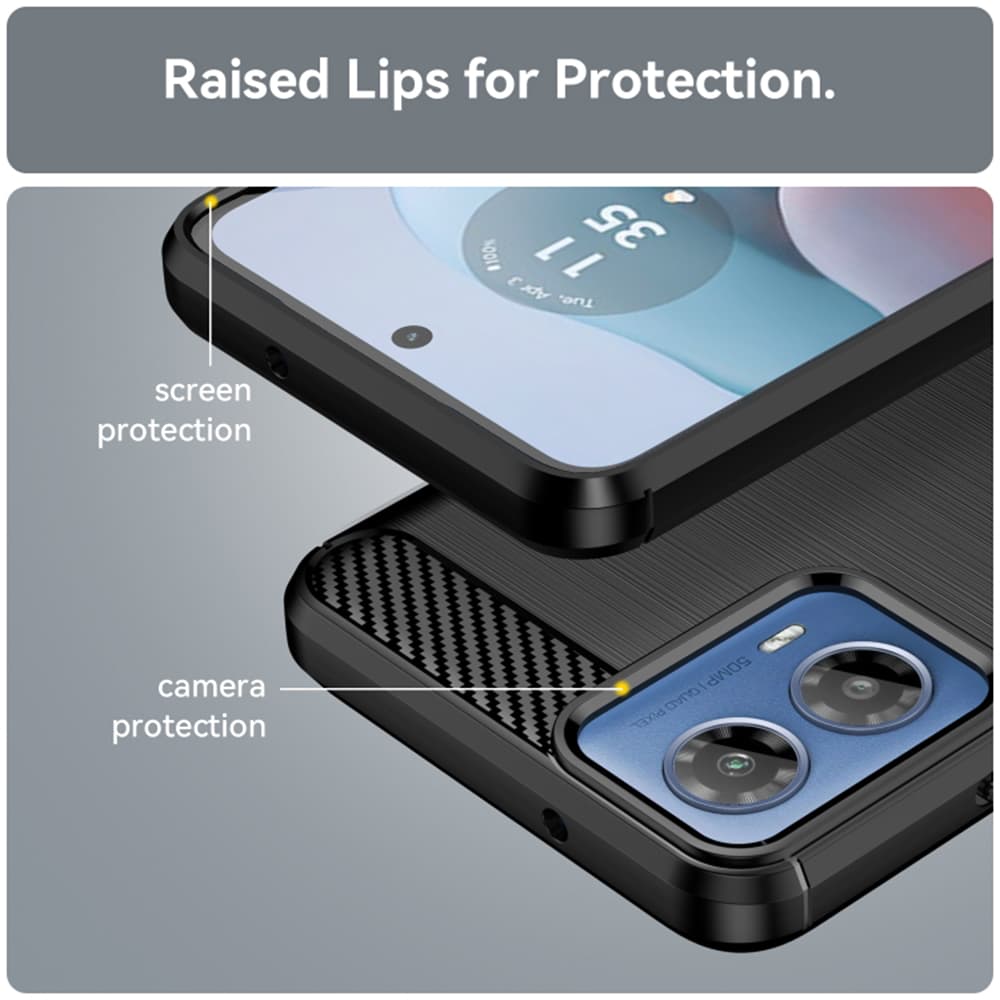 Techsuit Karbon Silikon Motorola Moto G34 Moto G45 Černý - náhled 5