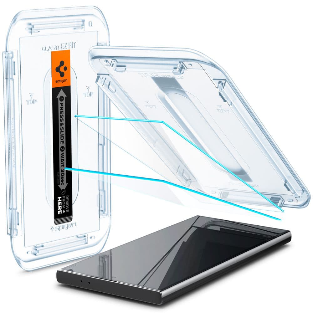 Spigen Glas.tR EZ-FIT 2 kusy Samsung Galaxy S24 Ultra Čiré - náhled 5