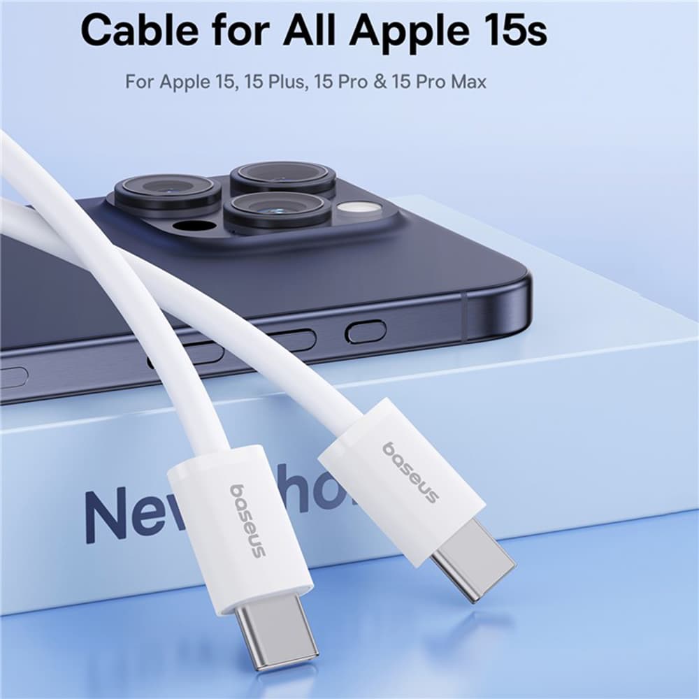 Datový kabel Baseus (P10365200211-01) – Type-C na Type-C, 30W, 2m – Moon White - náhled 5