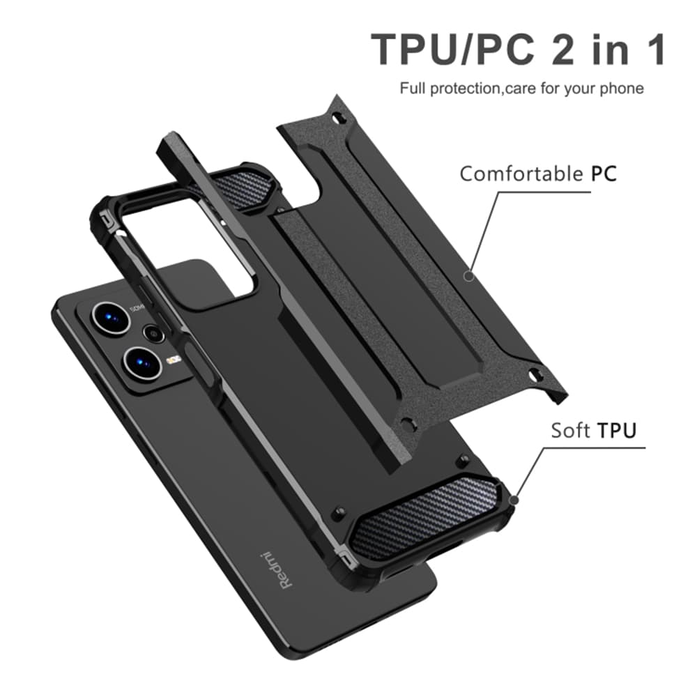 Techsuit Hybridní pouzdro Xiaomi Redmi 13C 4G Poco C65 Černá - náhled 5
