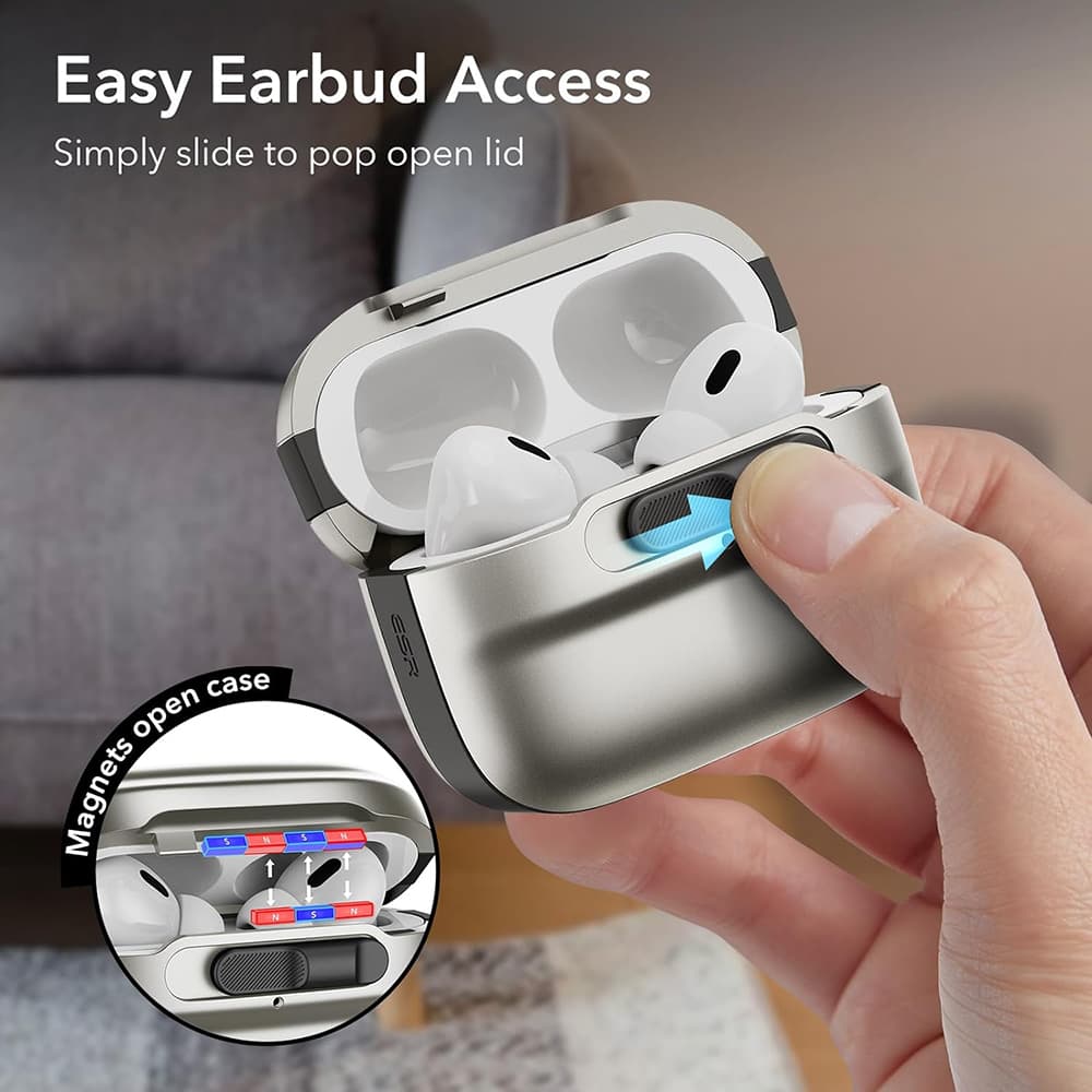 ESR - Pulse Magnetic HaloLock - Apple AirPods Pro 1 / 2 - Titanium - náhled 5