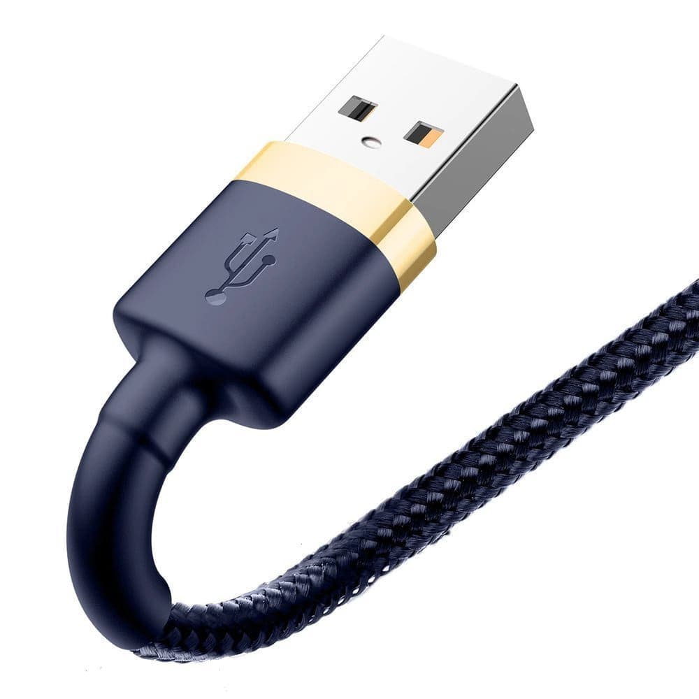 Baseus - datový kabel Cafule (CALKLF-CV3) - USB na Lightning, QC3.0, 1.5A, 2m - modro-zlatý - náhled 5