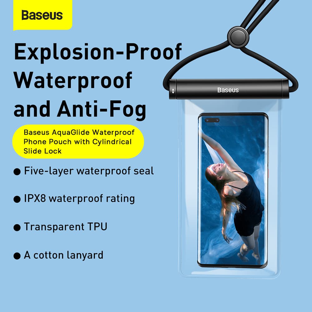 Baseus Vodotěsné pouzdro IPX8 pro telefon 7.2" Černé - náhled 5