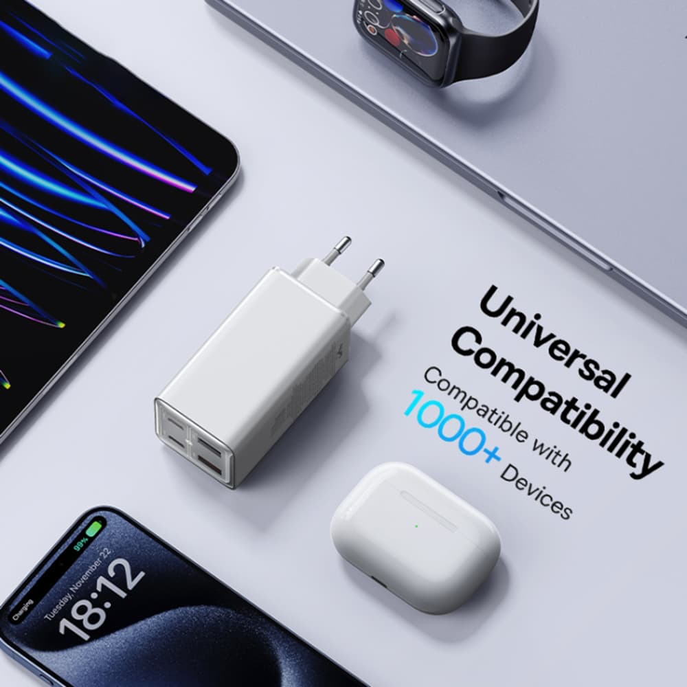 Baseus Nástěnná nabíječka GaN6 Pro 2x USB 2x Type-C 100W Bílá s kabelem - náhled 5
