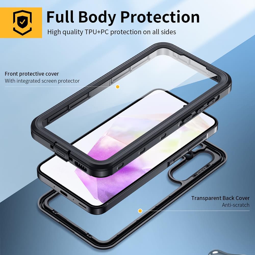 ShellBox Vodotěsné pouzdro IP68 Samsung Galaxy A35 5G Black - náhled 5