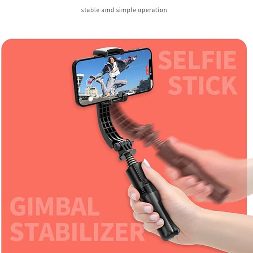 Techsuit Mini Selfie Tyč L08Mini Stabilní Gimbal Stativ Černá 70cm - náhled 5