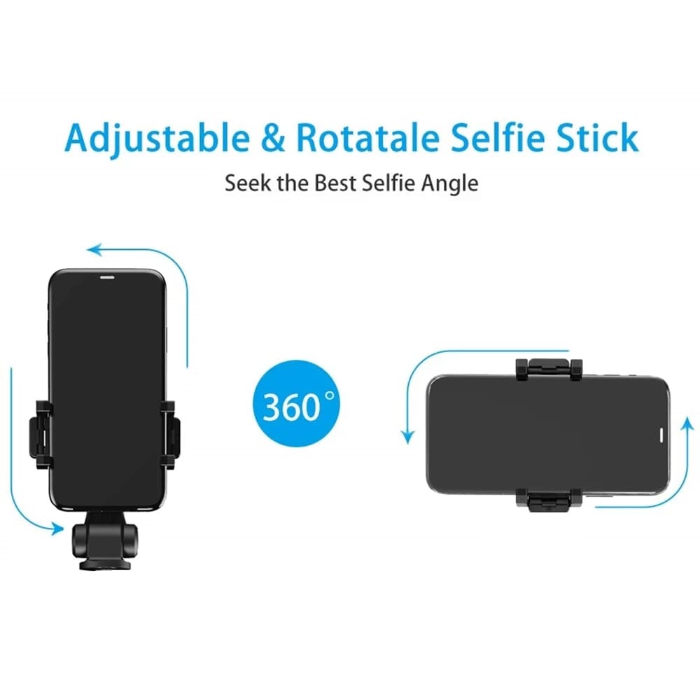 Techsuit Selfie tyč L01 Stativ Bluetooth 70cm Černá - náhled 5
