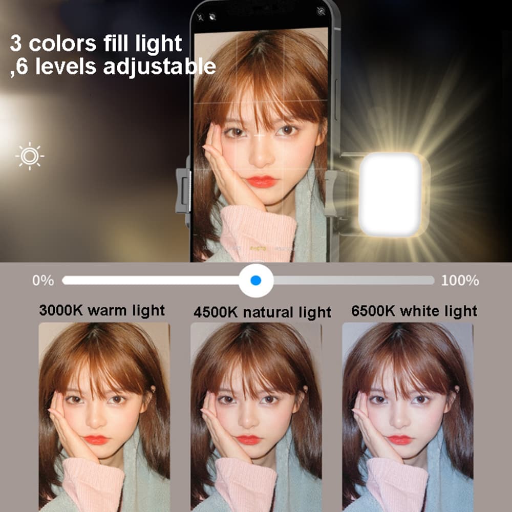 Techsuit Mini Selfie Tyč Q10s Stativ Bluetooth Přisvětlení 70cm Černá - náhled 5