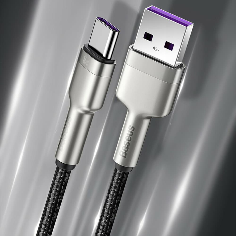 Baseus Datový kabel Cafule Series Metal USB na Type-C 66W 2m Černý - náhled 5