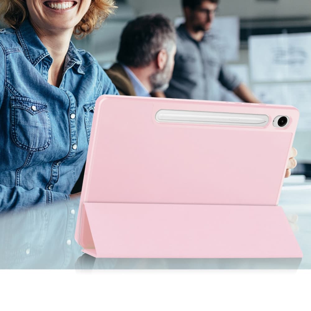 Techsuit Flex Trifold s držákem na tužku Samsung Galaxy Tab S9 S9 FE S10 FE růžový - náhled 5