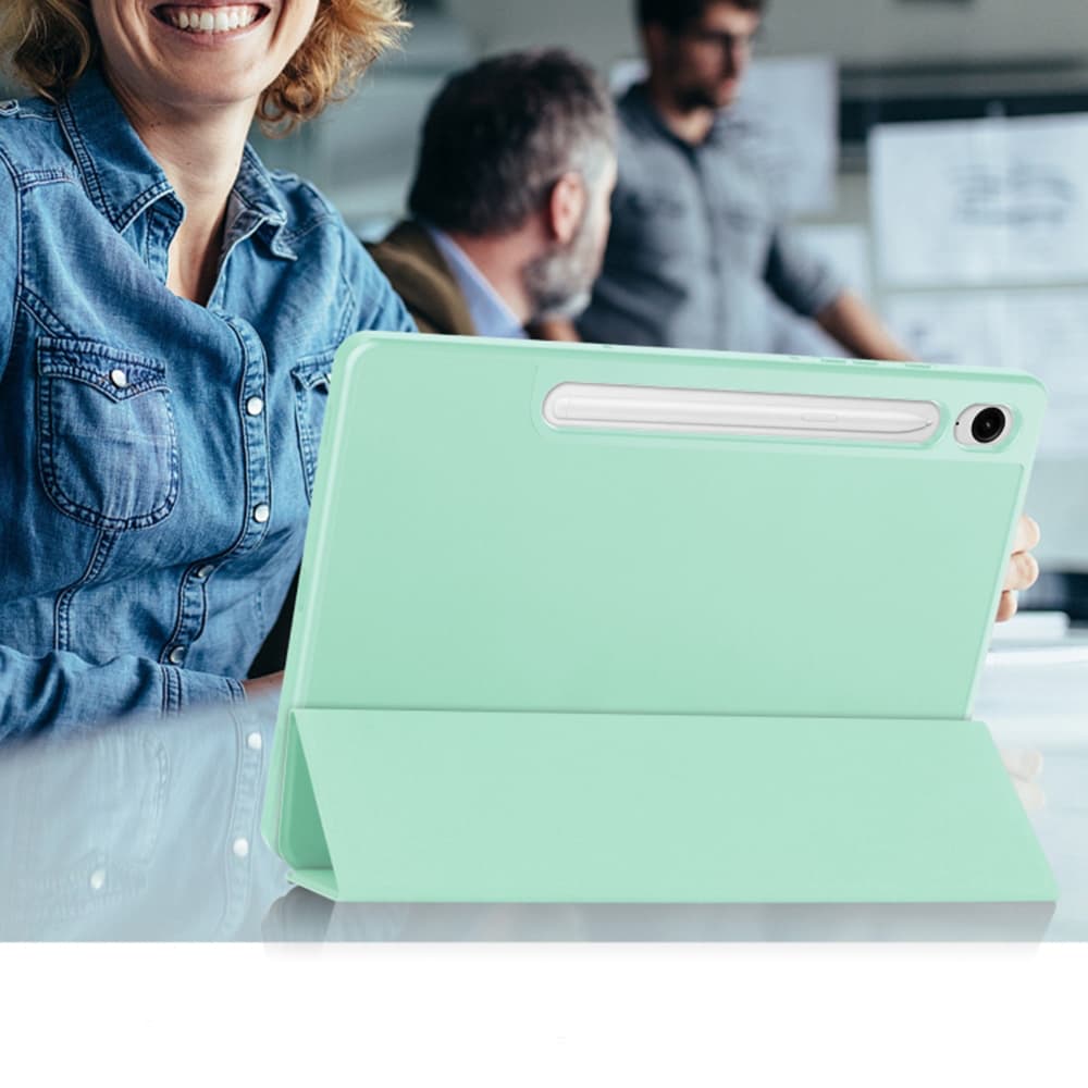 Techsuit Flex Trifold obal s držákem pera Tab S9 S9 FE S10 FE Matcha zelená - náhled 5