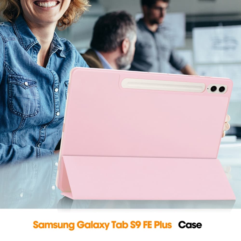 Techsuit Flex Trifold s držákem tužky Samsung Tab S9 Plus Růžový - náhled 5