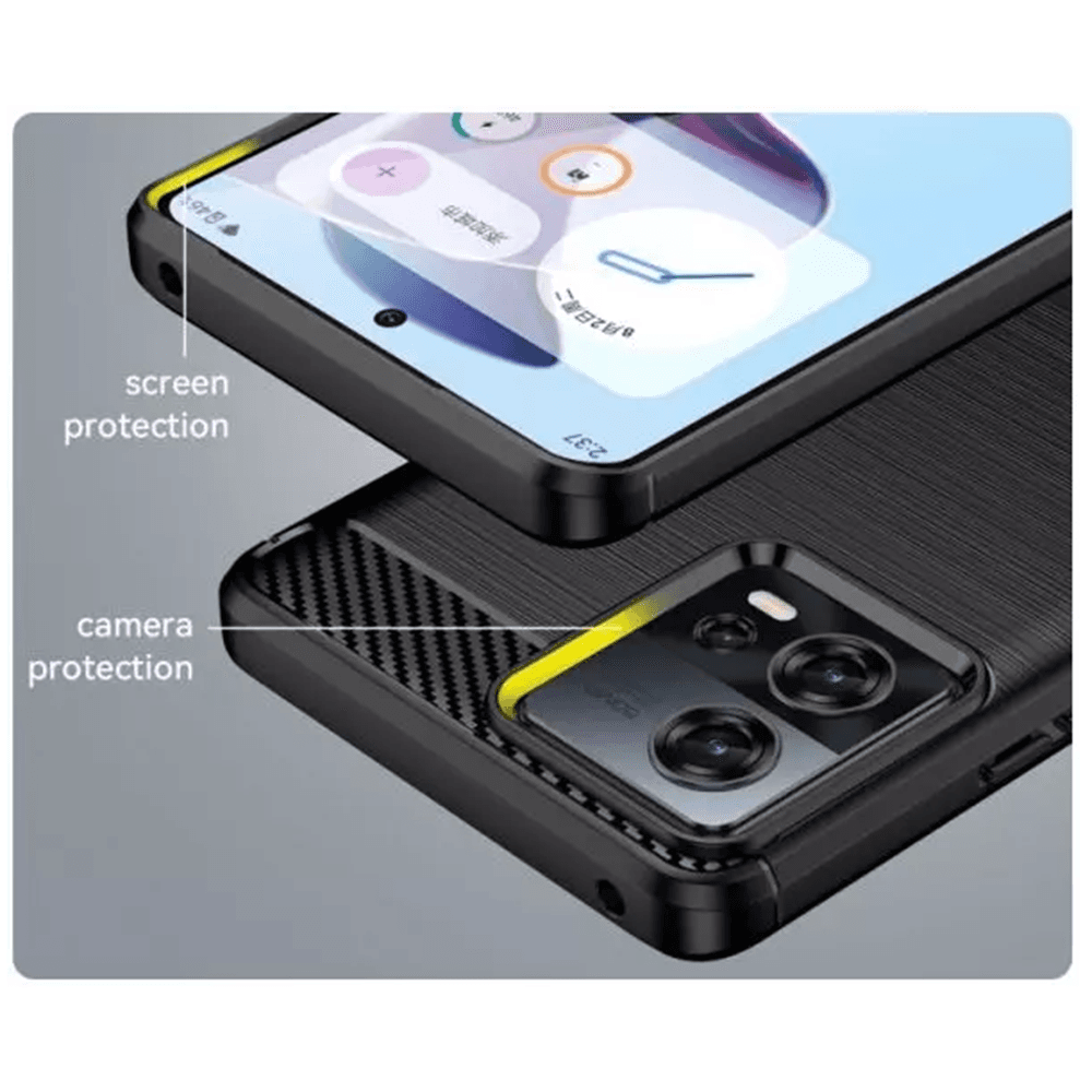Techsuit Karbon Silikon Motorola Edge 30 Fusion Černý - náhled 5