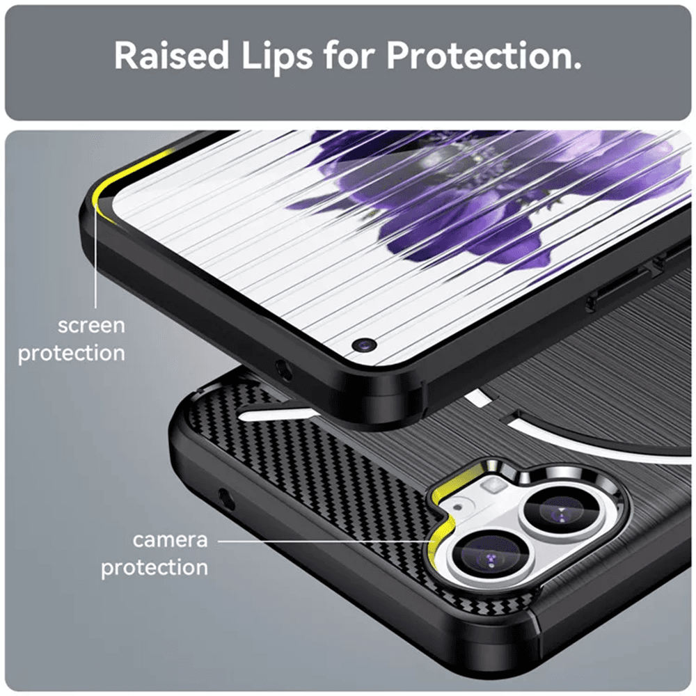 Techsuit Karbon Silikon Nothing Phone (1) Černý - náhled 5