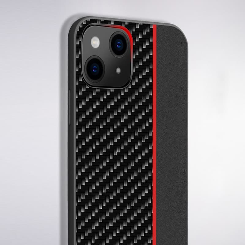 Tel Protect CARBON pouzdro pro iPhone 13 Pro Max black s červeným pruhem - náhled 5
