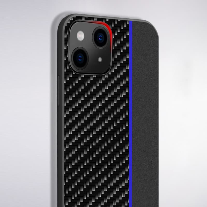 Tel Protect CARBON pouzdro pro iPhone 13 Pro Max black s modrým pruhem - náhled 5