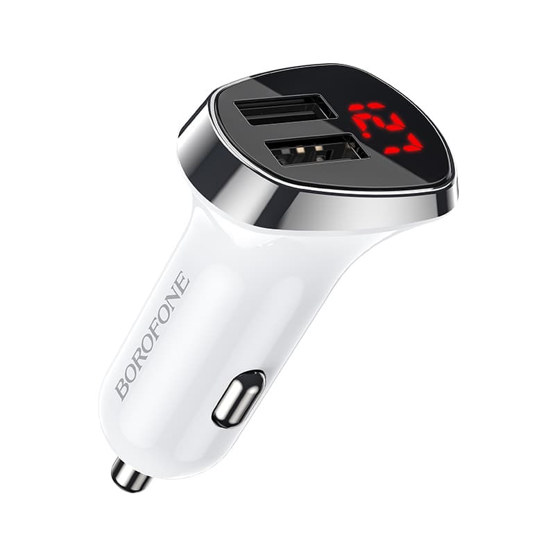Nabíječka do auta Borofone BZ15 vč. Lightning kabelu Dual 2.4A bílá - náhled 5