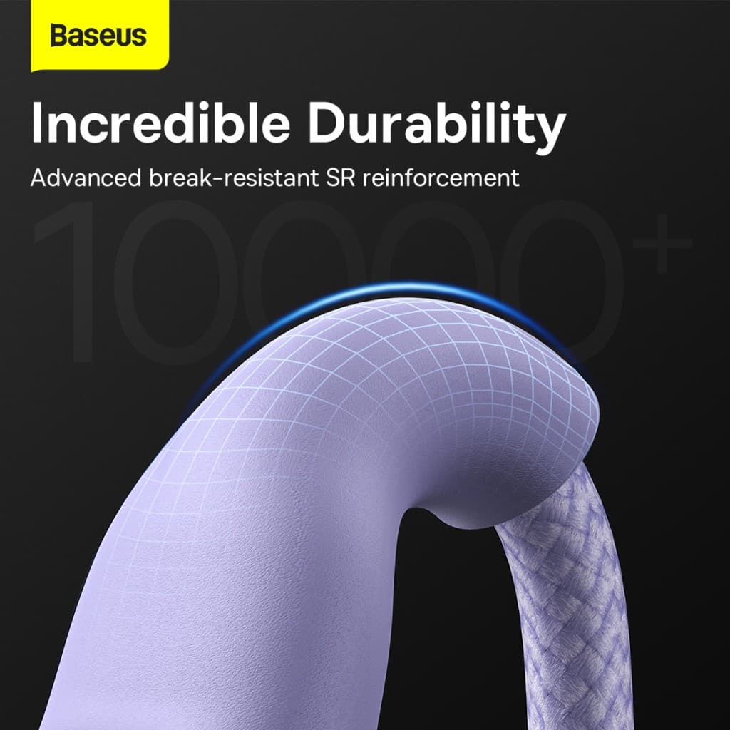 Kabel Baseus Flash Series II 3 v 1 - USB na Type C, Lightning, Micro USB - 100W 6A 1,2 metru (CASS030005) fialový - náhled 5