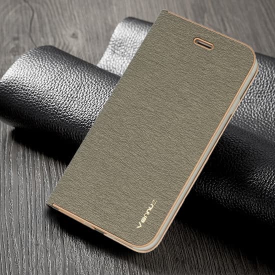 Pouzdro Vennus Book s rámečkem pro Iphone 14 šedé - náhled 5