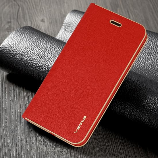 Pouzdro Vennus Book s rámečkem pro Iphone 14 Plus červené - náhled 5