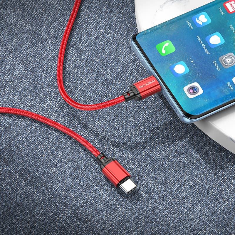 Borofone kabel BX87 Sharp - typ C na typ C - PD 60W 1 metr červený - náhled 5