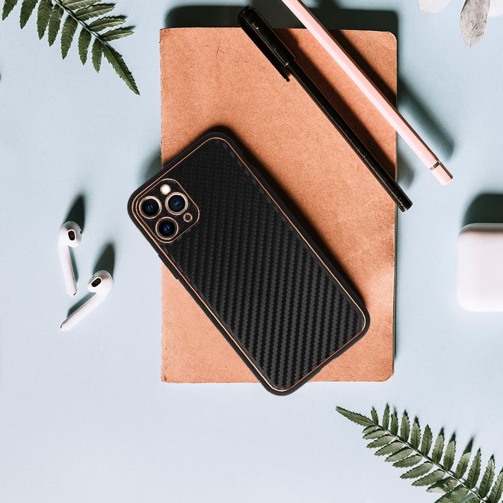 TEL PROTECT Kožené pouzdro Carbon pro Iphone 11 Pro Black - náhled 5