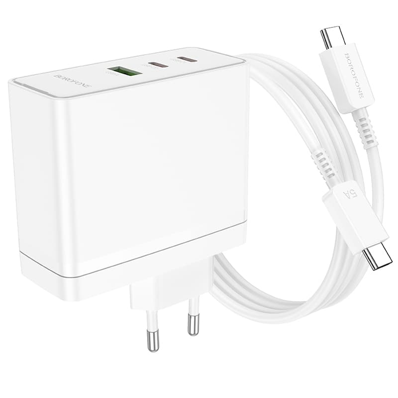 Rychlonabíječka Borofone BN11 včetně USB-C datového kabelu 100W bílá - náhled 5