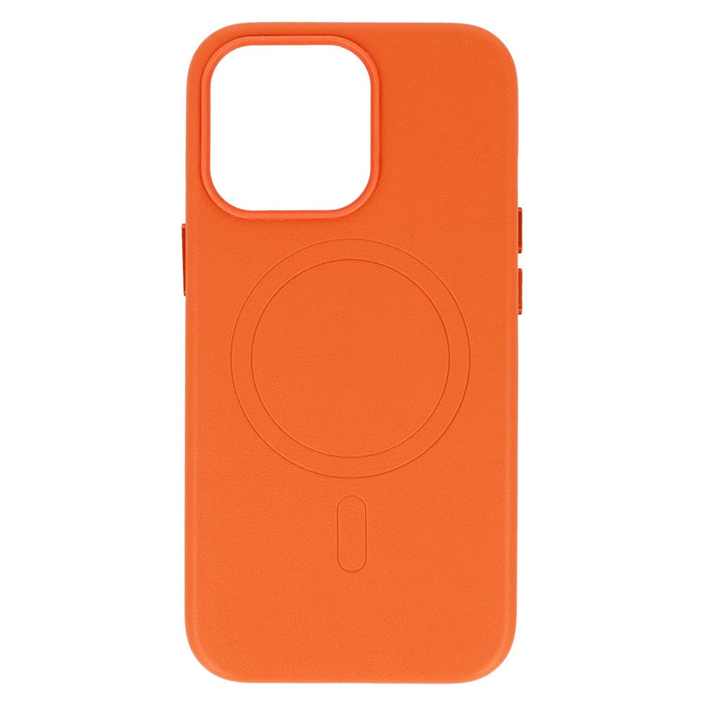 Zadní kryt MagSafe Leather pro Iphone 15 Plus Orange - náhled 5
